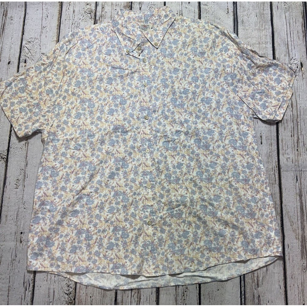 Faherty Breeze Shirt Mens Floral Hemp Blend Woven Preppy Button Down Size XXL